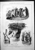 Old Wye Raglan Castlegrand Entrance Waterfall Weir Marten'S Tower1879 Victorian