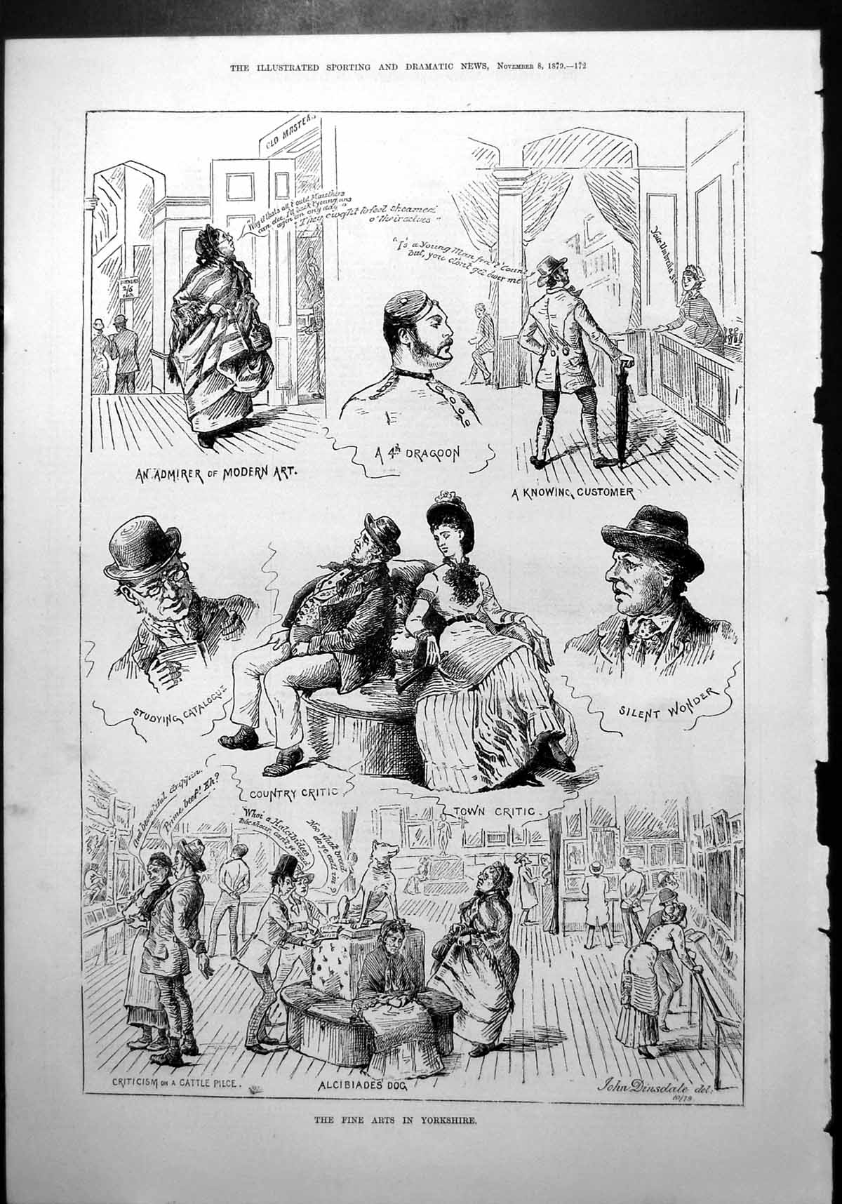 Print Fine Arts Yorkshire Admirers Critics Customer Exhibition Dinsdale 1879