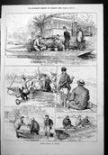 Old Barbel Fishing Sunbury Magpie Swim Derby House Successful Party 1879 19th