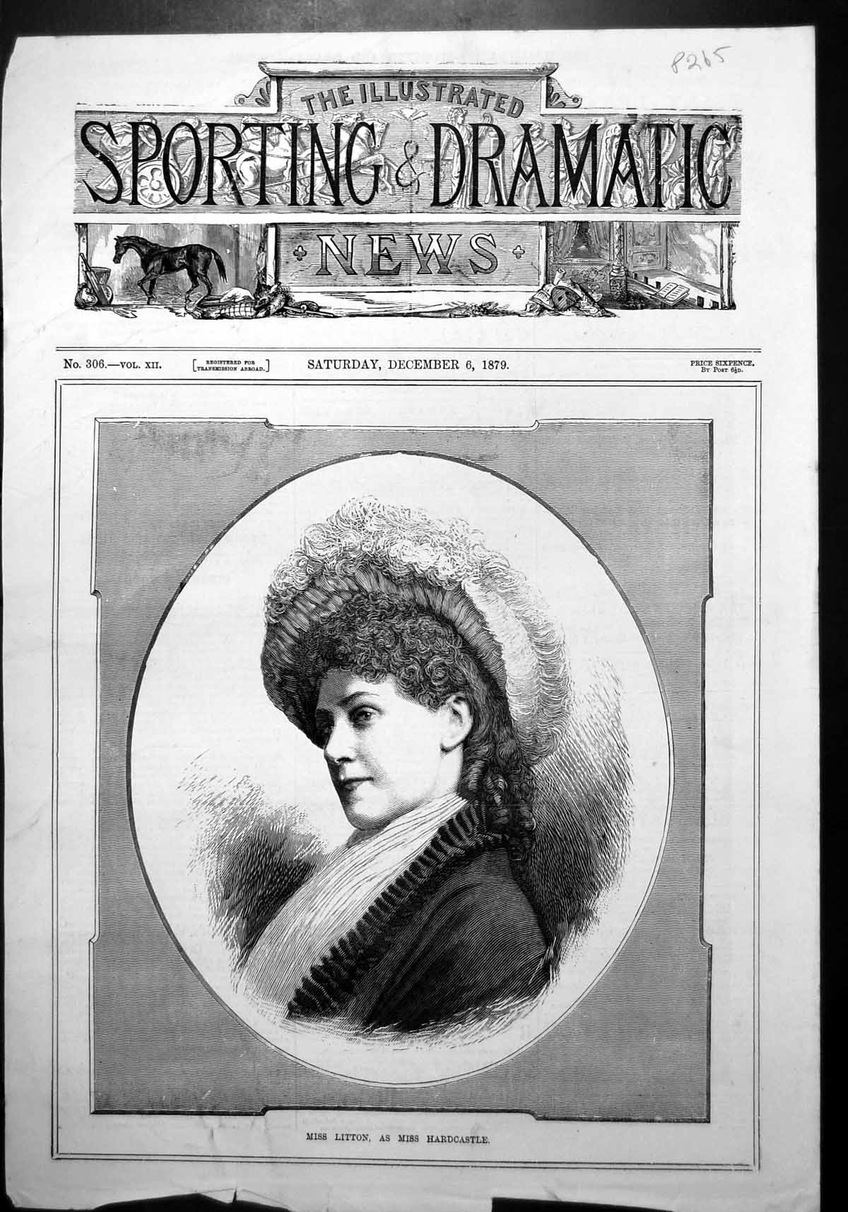 Old Miss Litton Miss Hardcastle Character Portrait Frontispiece 1879 Victorian