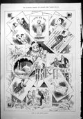 Old Notes Festive Season Christmas Holly Mistletoe Goose Pudding 1879 Victorian