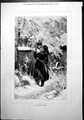 Old Christmas Salute Black Lady Gentleman Kiss Over Garden Fence 1877 Victorian