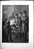 Old Print Wheres Butter J. Swain Boy Basket Rolls Gaslight Men Knife 1877 19th