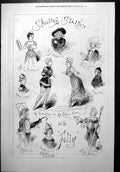 Old Print Shooting Stars At Folly Sketches Violet Cameron Katherine 1877 19th