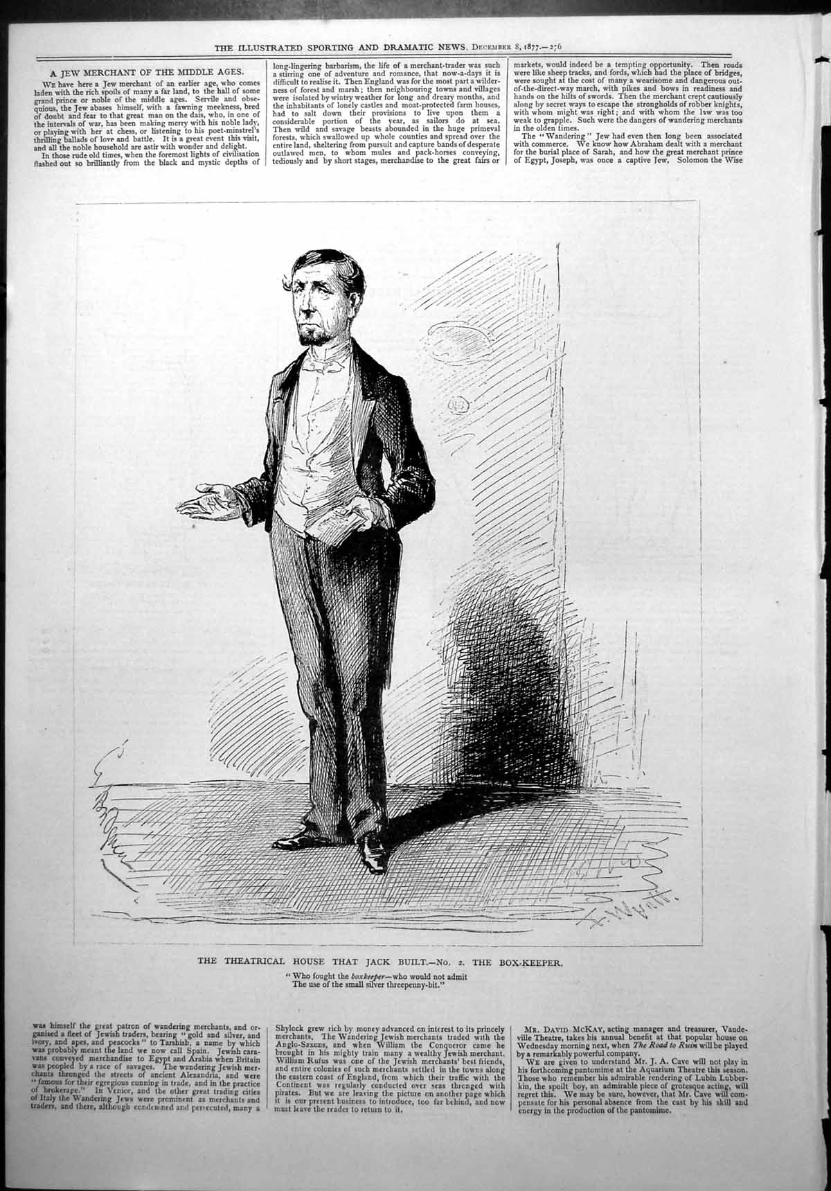 Old Print Theatrical House That Jack Built NoBox-Keeper Gentleman 1877