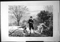 Antique Print Rabbiting Gun Gentleman Boy Plough Trees Hedge Breeches 1877 19th
