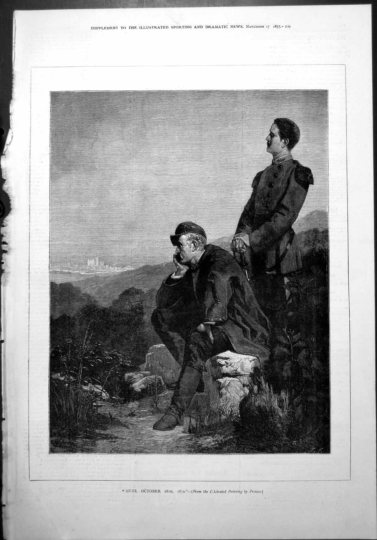 Antique Print Metz October 28Th 1870 From Celebrated Painting Protais 1877