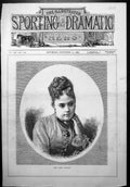 Old Frontispiece Portrait Miss Rose Coghlan High Buttoned Blouse 1877 Victorian