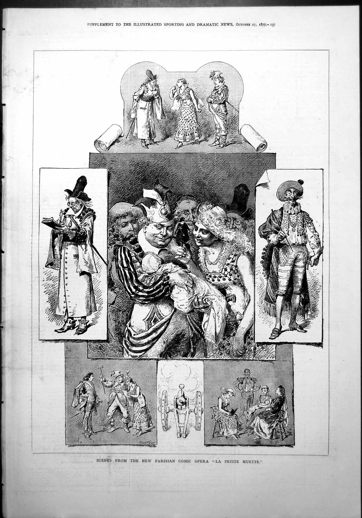 Old Scenes New Parisian Comic Opera La Petite Muette Character Sketch