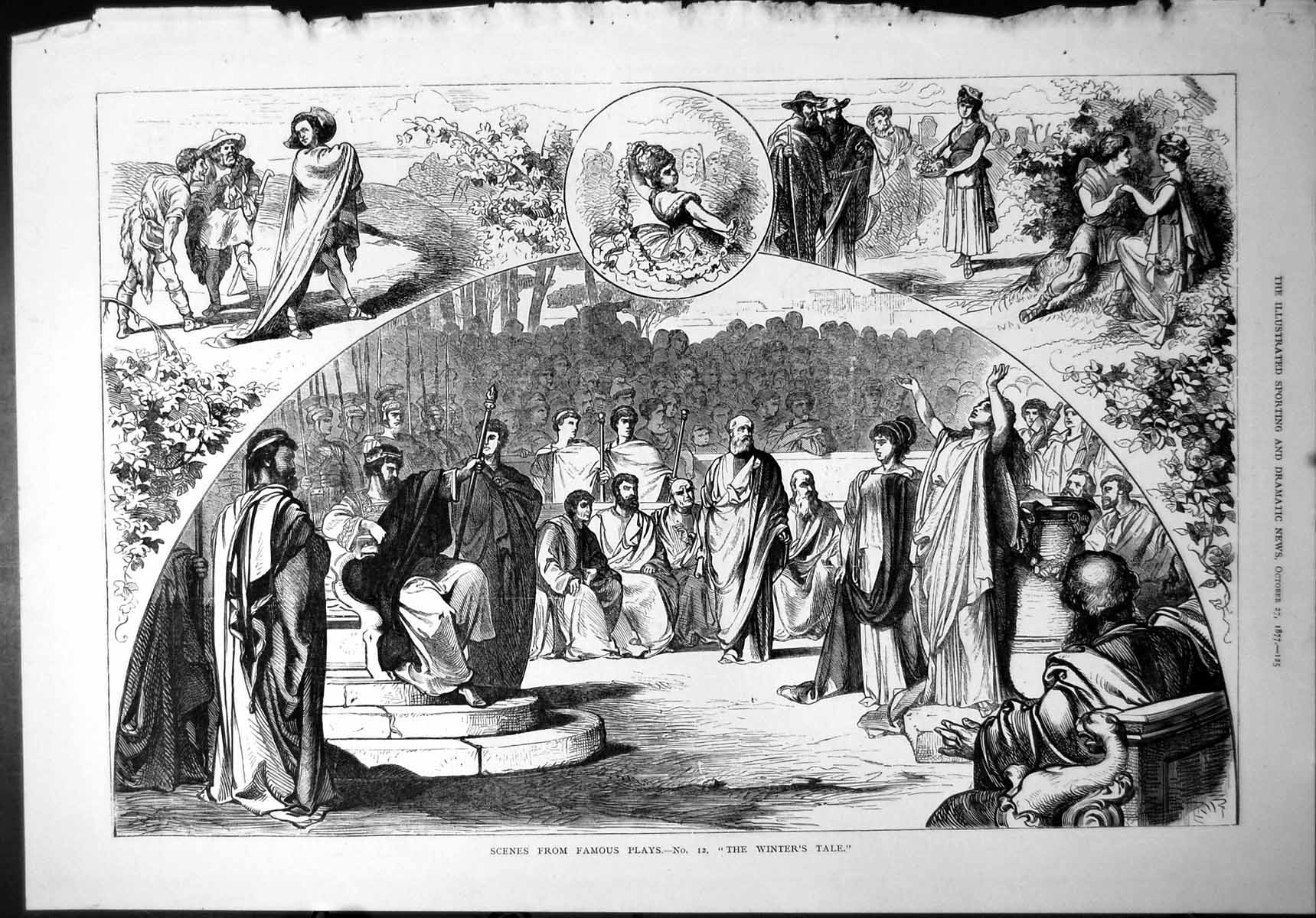 Old Scenes Famous Plays No 12. Winter'S Tale Robes Gladiators Urns 18