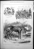 Antique Old Print Treatment Horse Over Lifetime Lap Luxury Triumph Age 1877