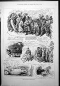 Antique Print Humours Past Month September Manchester Town Hall Whale 1877 19th