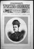 Old Print Frontispiece Miss Amy Crawford High Buttoned Blouse Brooch 1877 19th