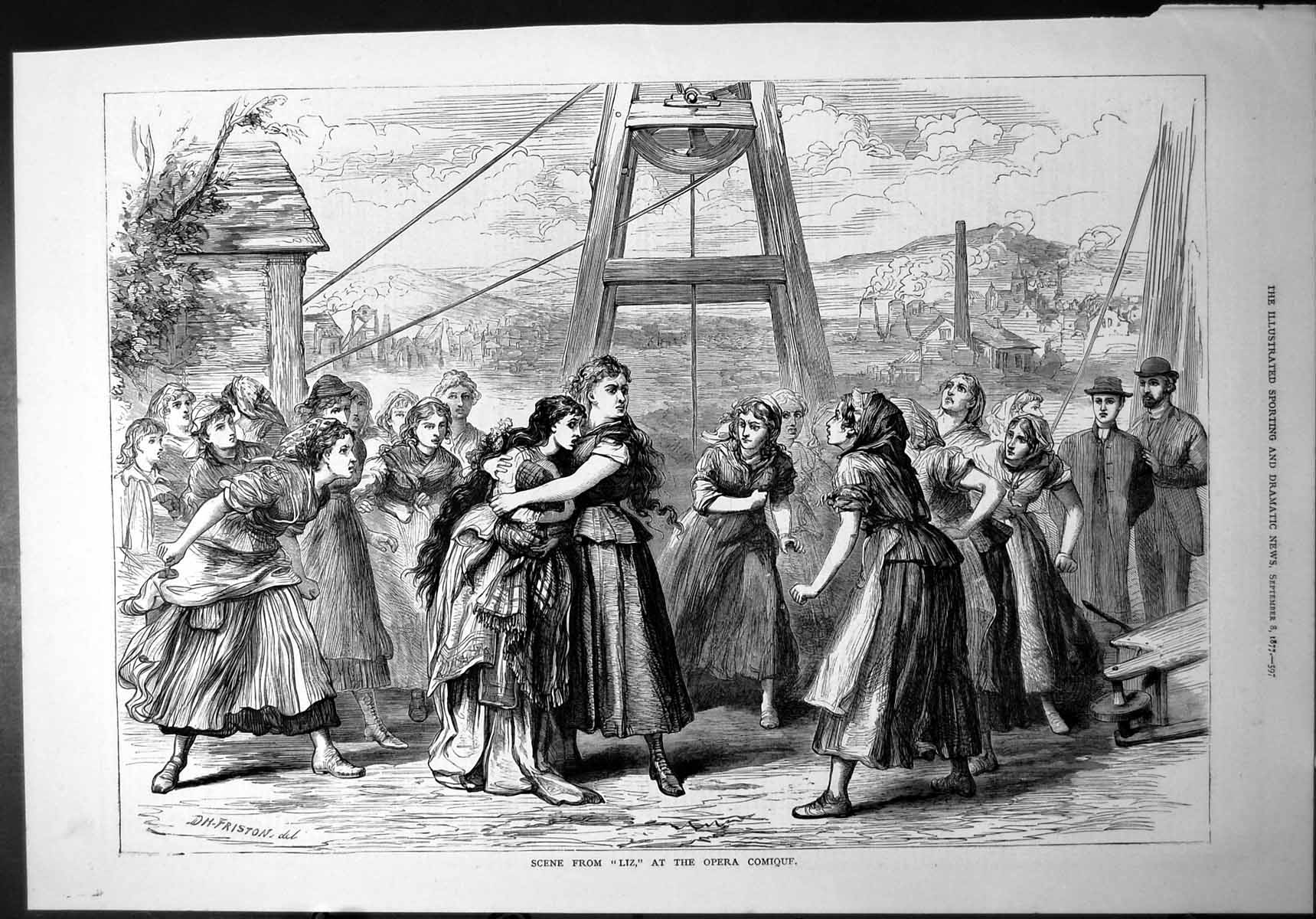 Old Scene From Liz Opera Comiquf D.H.Friston Anger Industrial Town 18 Victorian