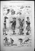 Old Humours Grouse Shooting Sheep Rain Scotch Mist Dogs Hunting 1877 Victorian