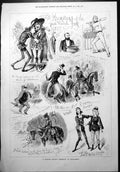 Old Humours Past Month June Sketches High Toby Hamlet Mr Irving 1877 Victorian