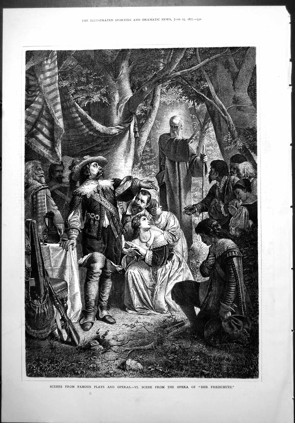 Old Scenes Famous Plays & Operas Vi Opera Der Freischutz Cavalier 187 Victorian