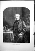 Old Character Portrait Late Admiral Rous Table Penning Letter Books