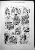 Antique Old Print Epsom London Sport Drama Derby Entertainment Sketches 1877