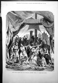 Antique Print Scenes Famous Plays & Operas Ii Opera Triston Ise Tent Attack