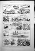 Old South African Commission Eye-Witness Sketches St Helena Derby 187 Victorian
