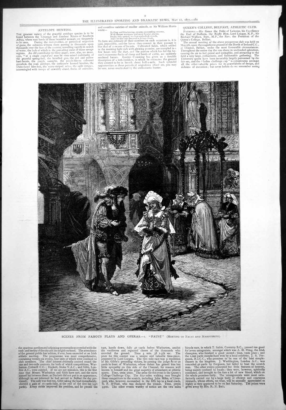 Old Scenes Famous Plays & Operas I Opera Faust Meeting Marguerite 187 Victorian
