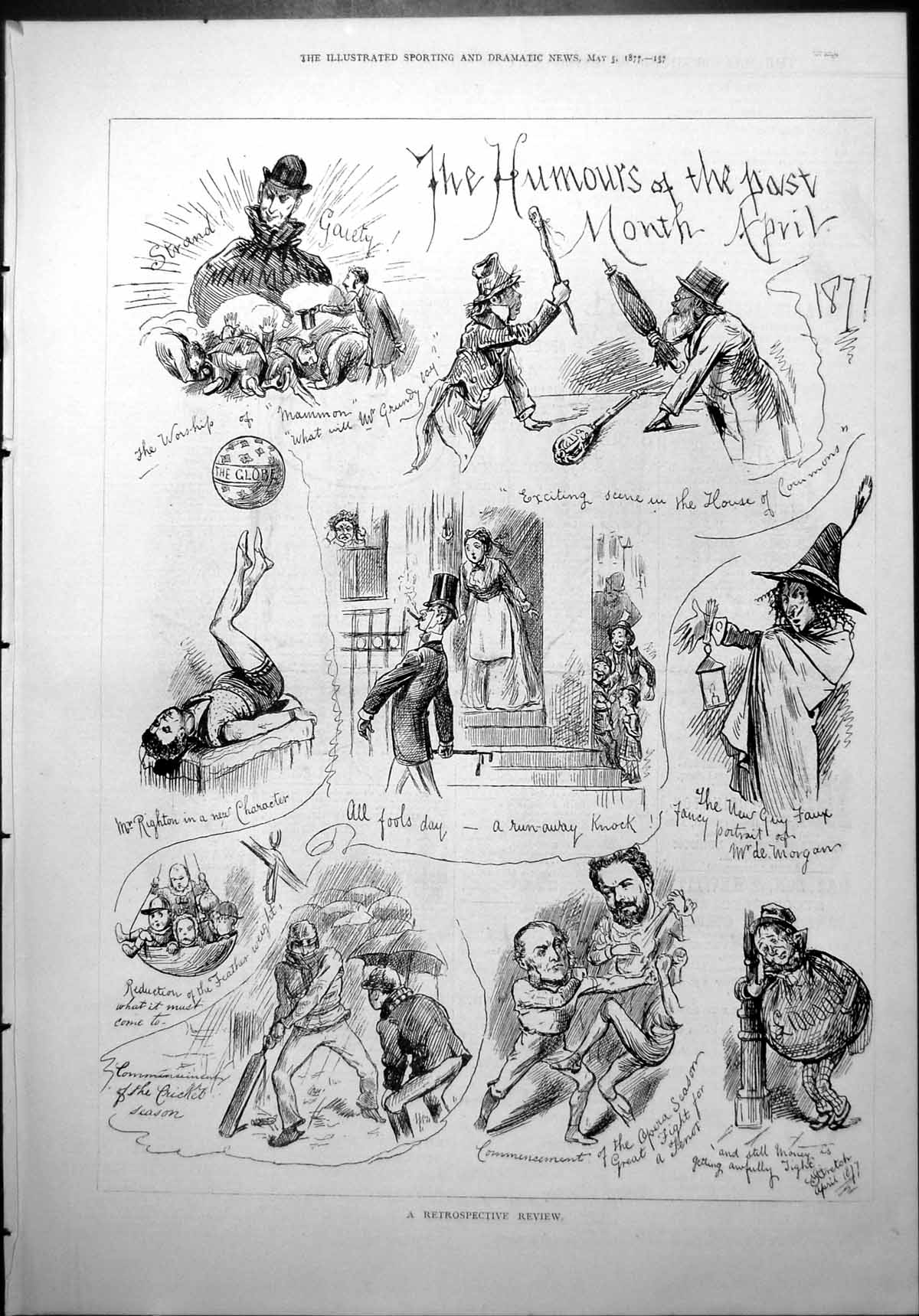 Old Humours Past Month April Sketches All Fools Day House Commons 187 Victorian