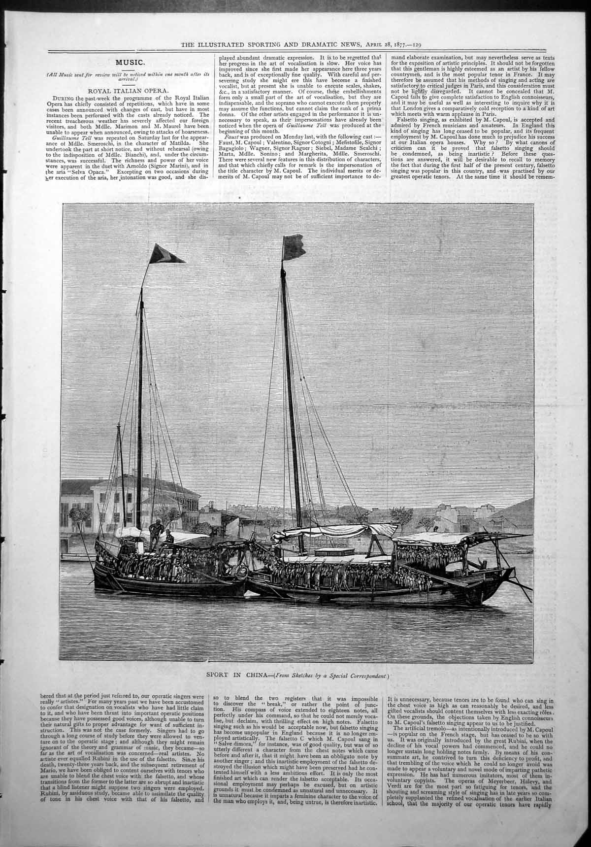 Old Sport China Sketches Special Boat Bodies Hunting Deer Game Birds