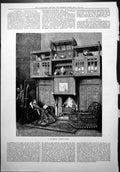 Old Jacobean Chimney Piece Ornate Dresser Fireside Chairs Lady Readin