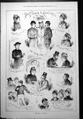 Antique Print Putney Mortlake Sketches Dower Wilson Varsity Men Cleric 1877