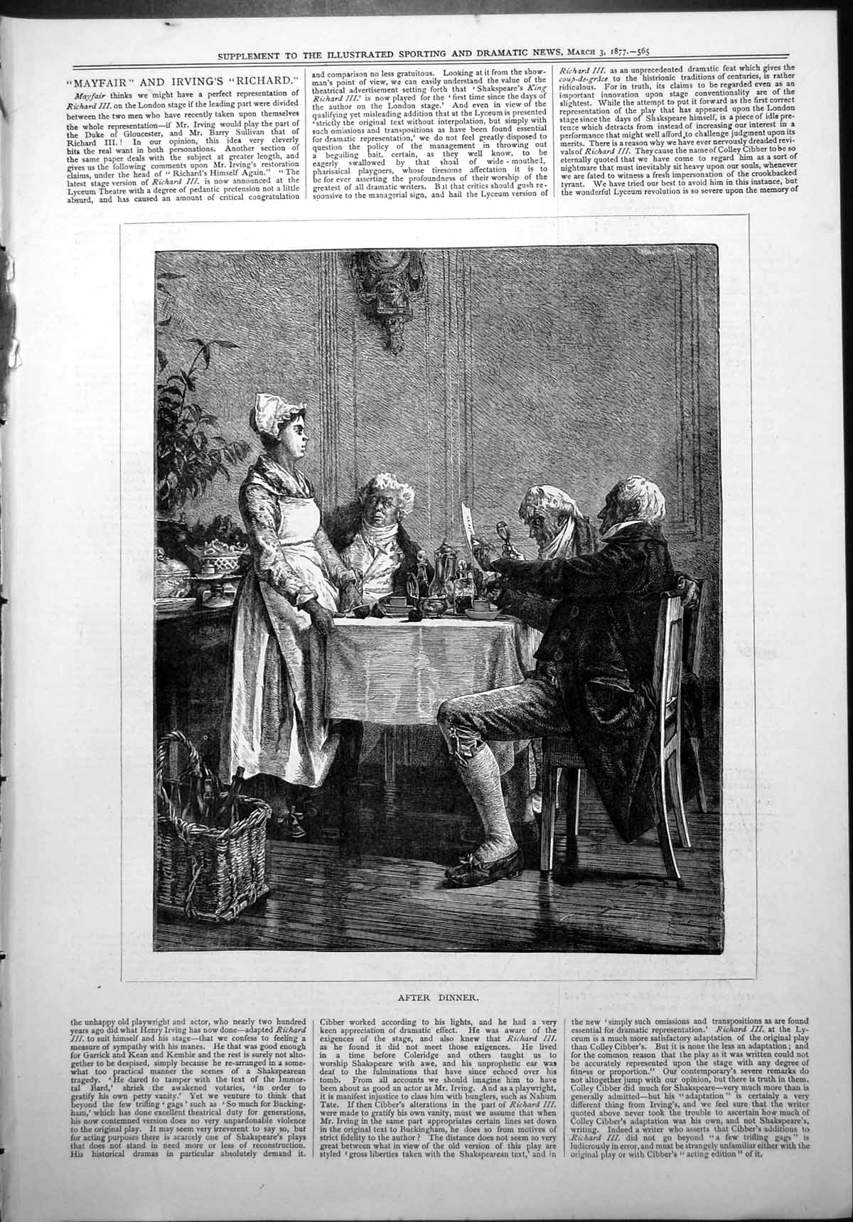Old After Dinner Ordering Menu Gentlemen Serving Woman Wine Basket 18 Victorian
