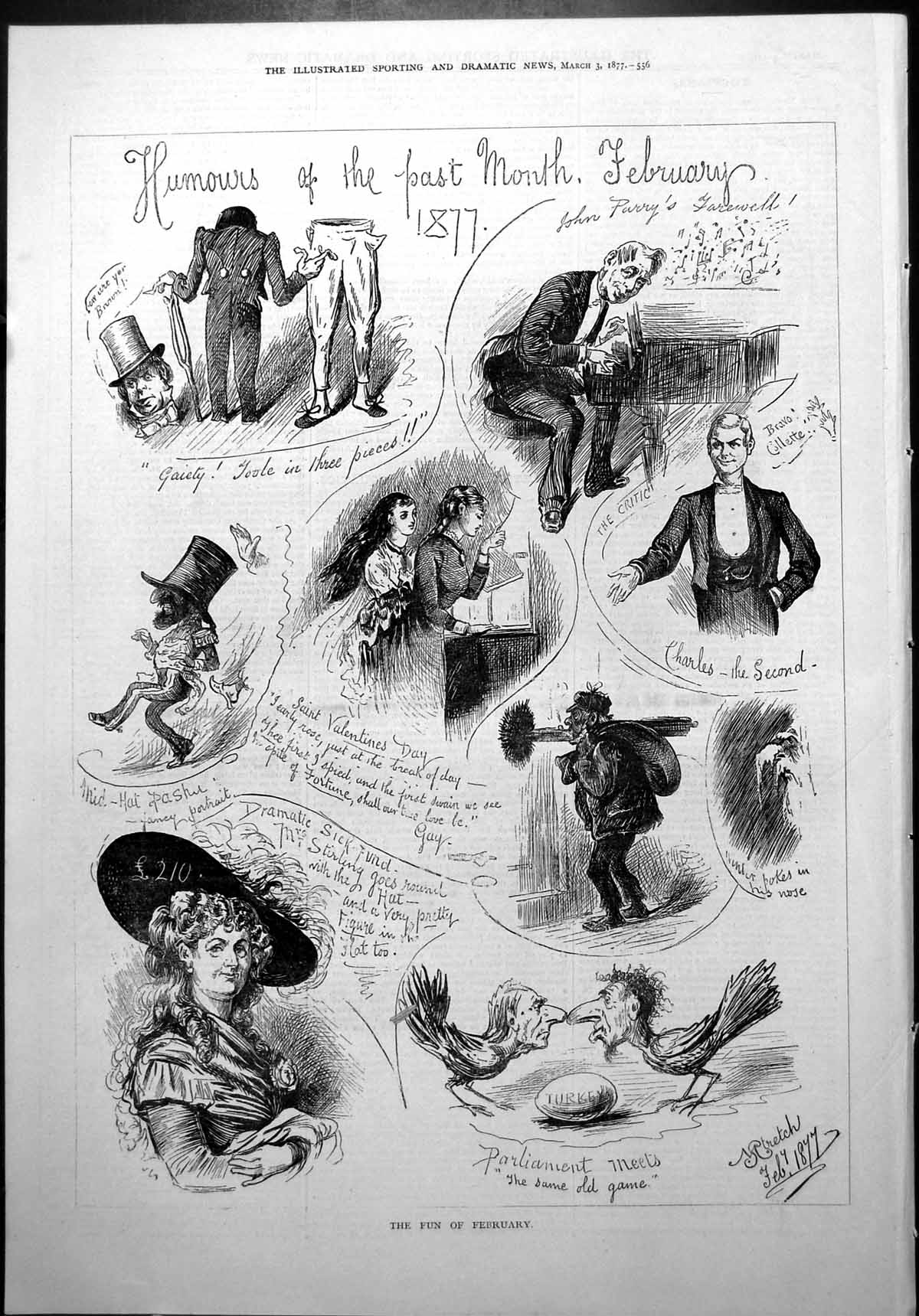 Old Humours Past Month February Sketches Valentines Day Sick Fund 187 Victorian