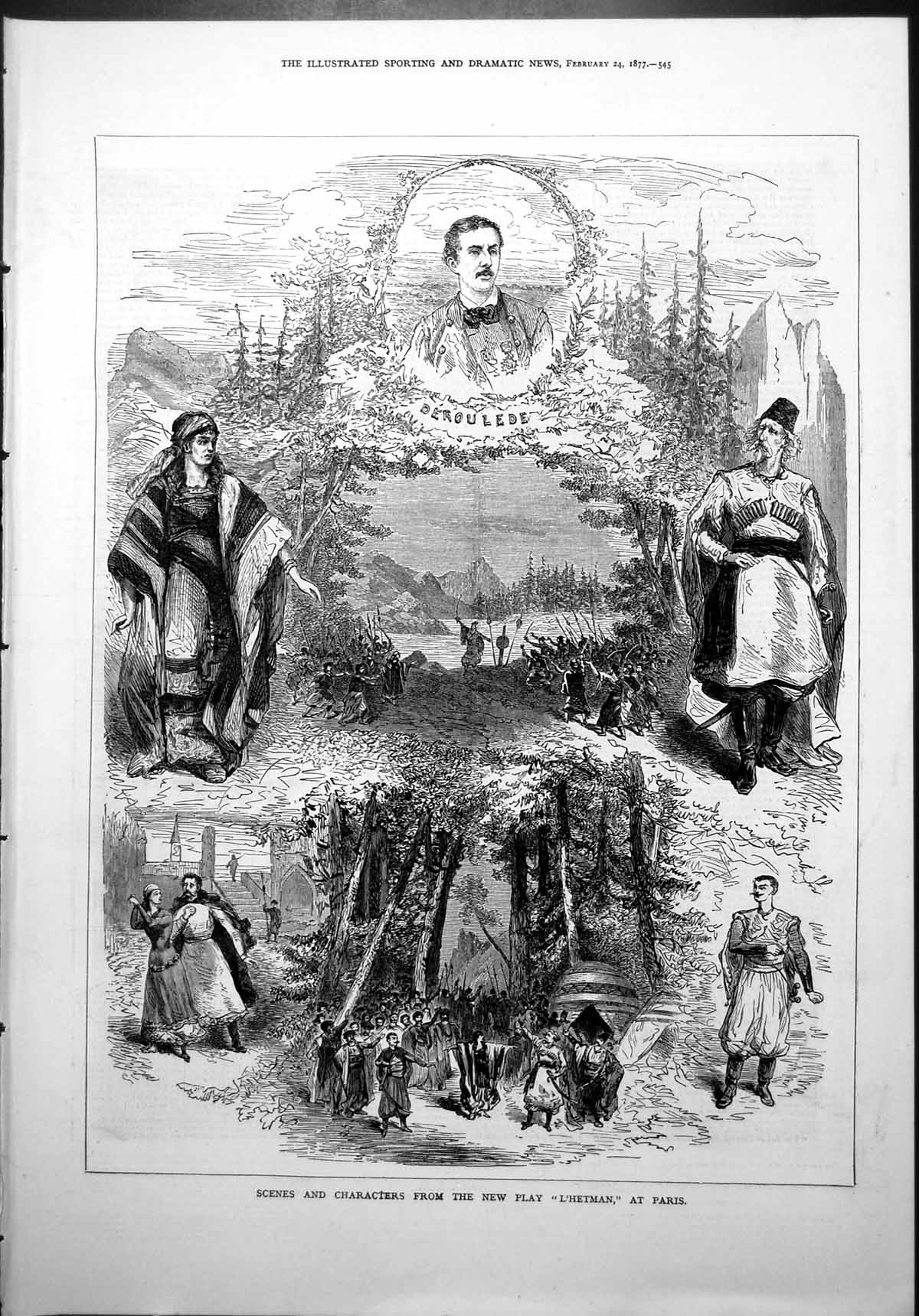 Old Scenes Characters New Play ?L'Hetman? Paris Woodland Swordmen 187 Victorian