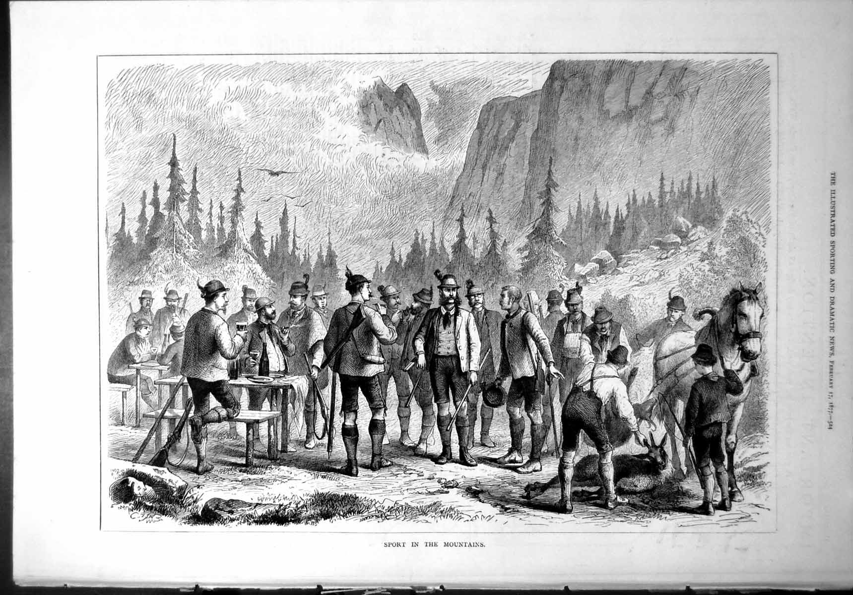 Old Sport Mountains High Cliffs Forest Hats Feathers Wine Chamois 187 Victorian