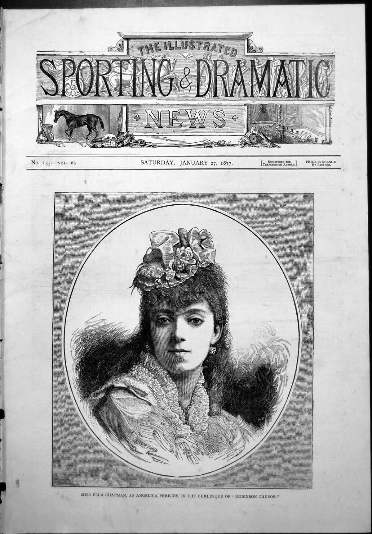 Old Miss Ella Chapman Angelica Perkins Burlesque Robinson Crusoe 1877 Victorian