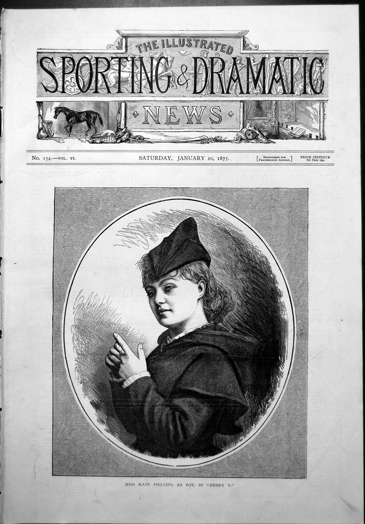 Old Frontispiece Miss Kate Phillips Boy Henry V Matching Coat Hat 187 Victorian