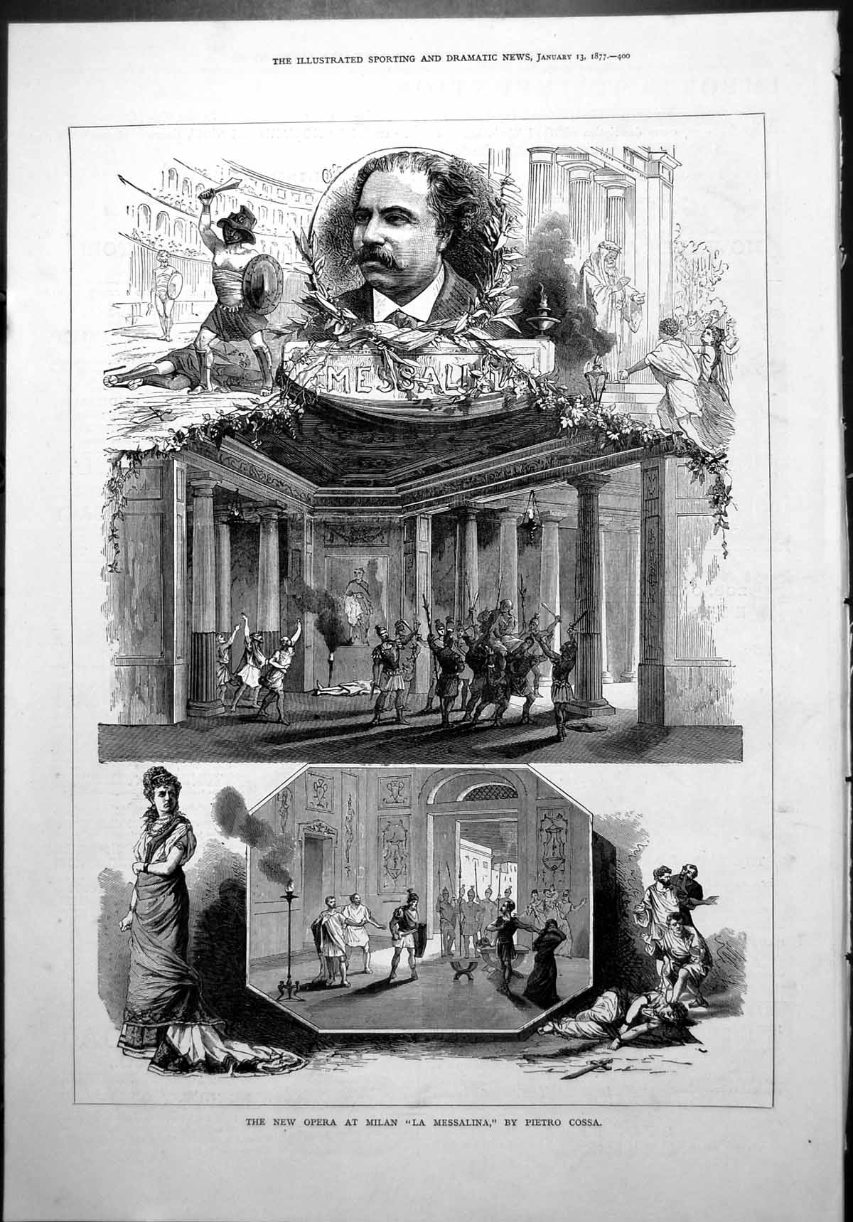 Old New Opera Milan La Messalina Pietro Cossa Columns Togas Swords 18 Victorian
