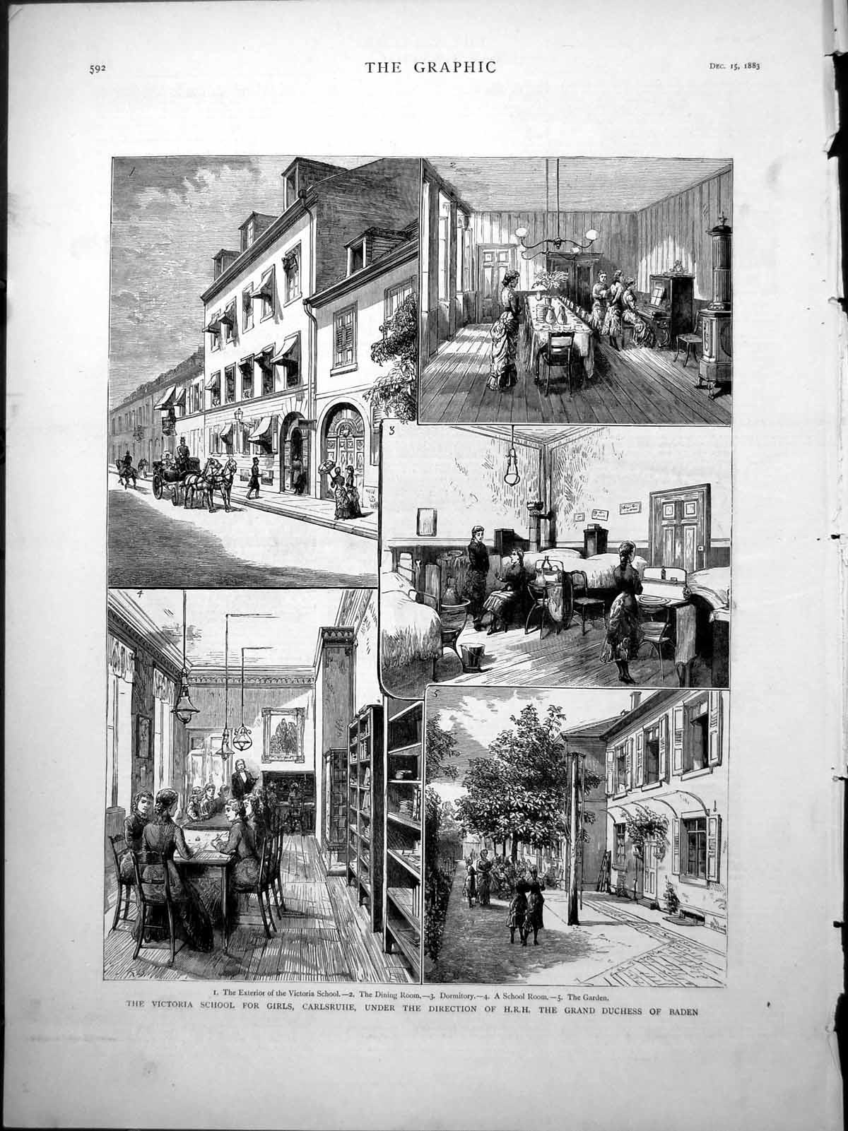 Old Victoria School Girls Carlsruhe Front Elevation Dormitories 1883 Victorian