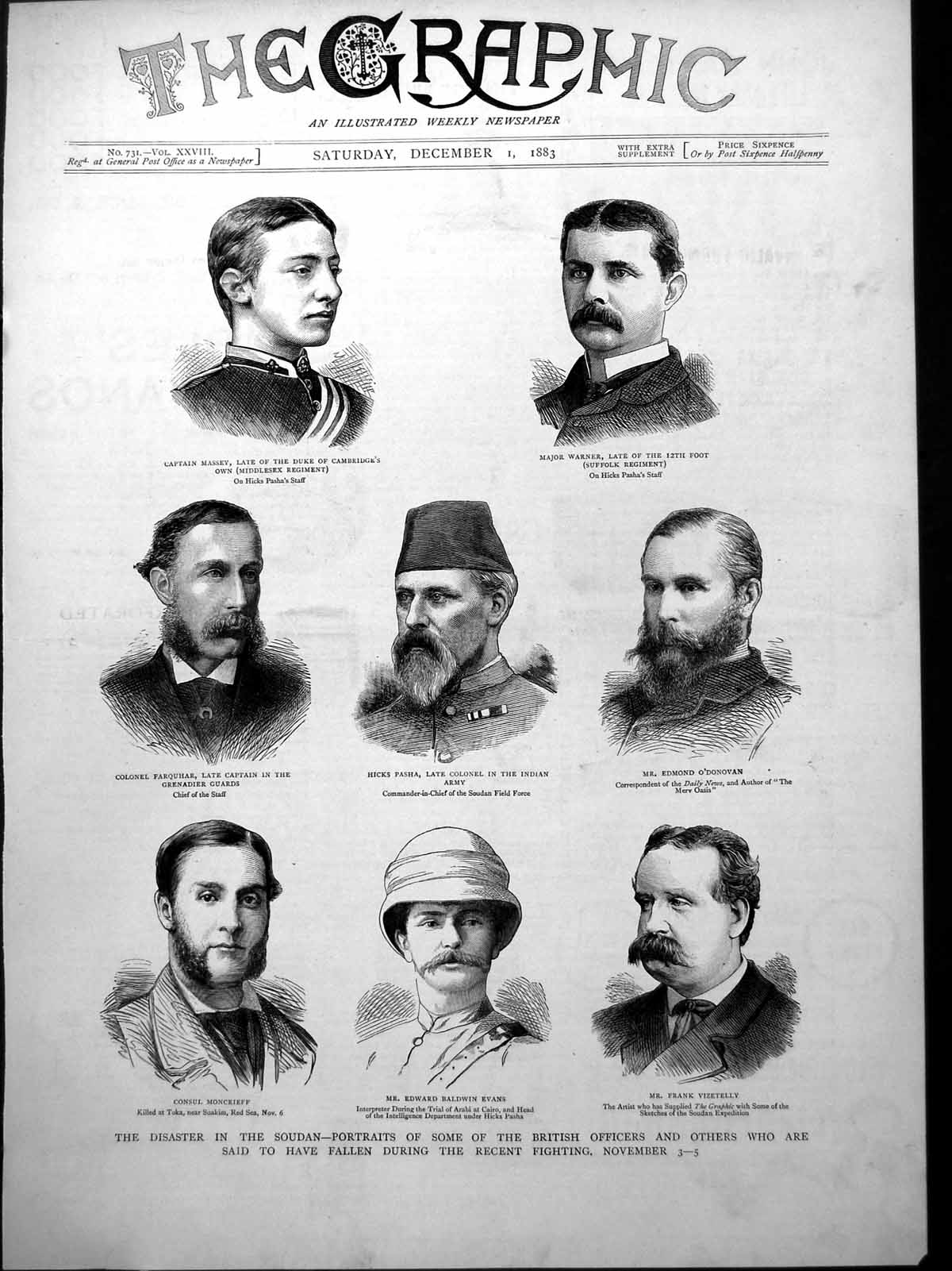 Old Disaster Soudan Portraits Fallen Officers Massey Warner Moncrieff