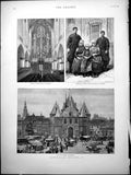 Old Picturesque Holland Organ Haarlem Fisherman'S Family Market 1886 Victorian