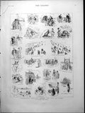 Old Print Thumb-Nail Sketches Day Tripppers Isle Wight Alum Bay Shanklin