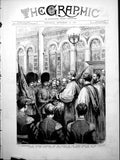 Antique Print Reminiscence Waterloo Colours Second Battalion Grenadier Guar