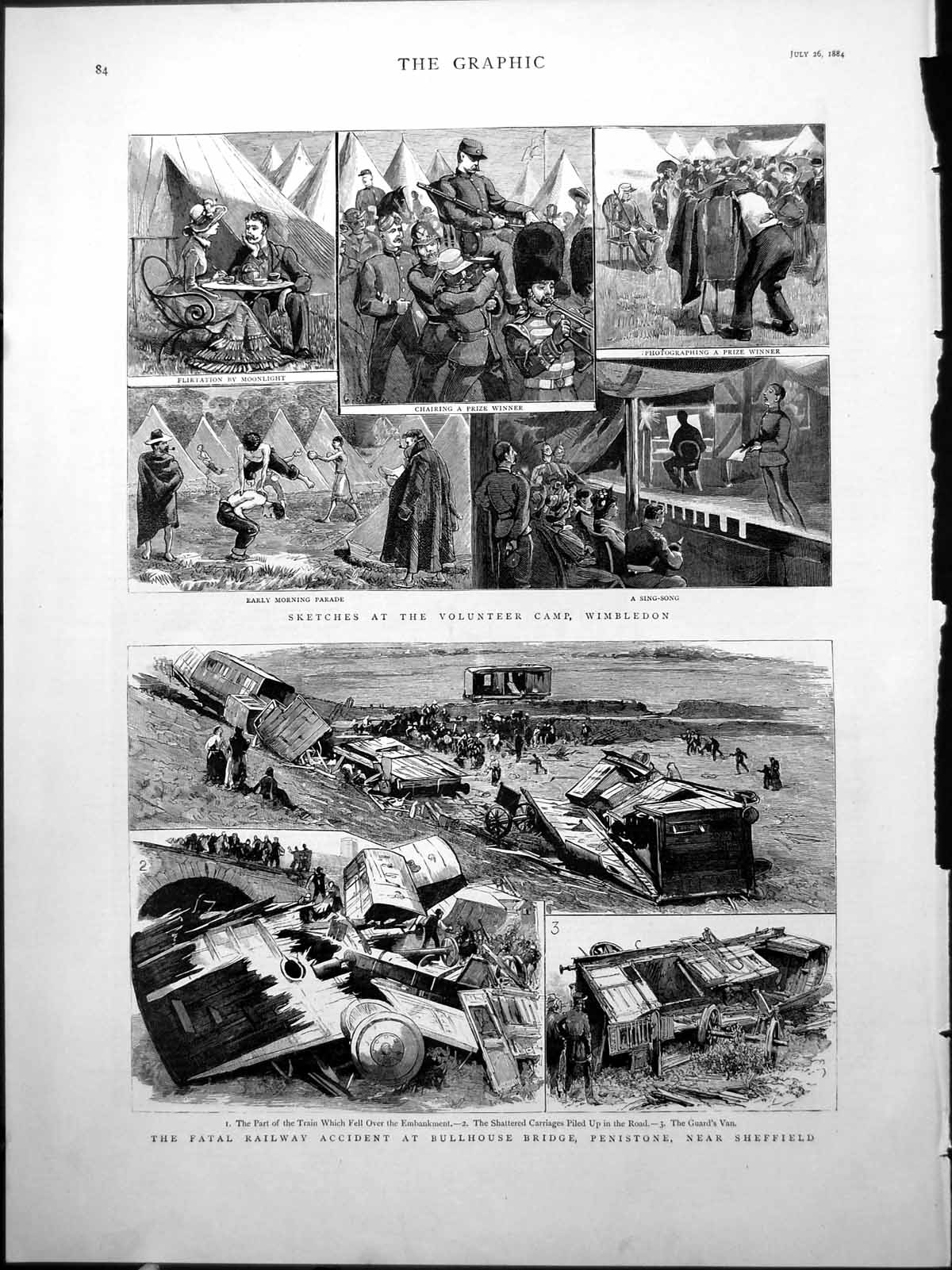 Old Fatal Railway Acccident Bullhouse Bridge Penistone Sheffield 1884 Victorian