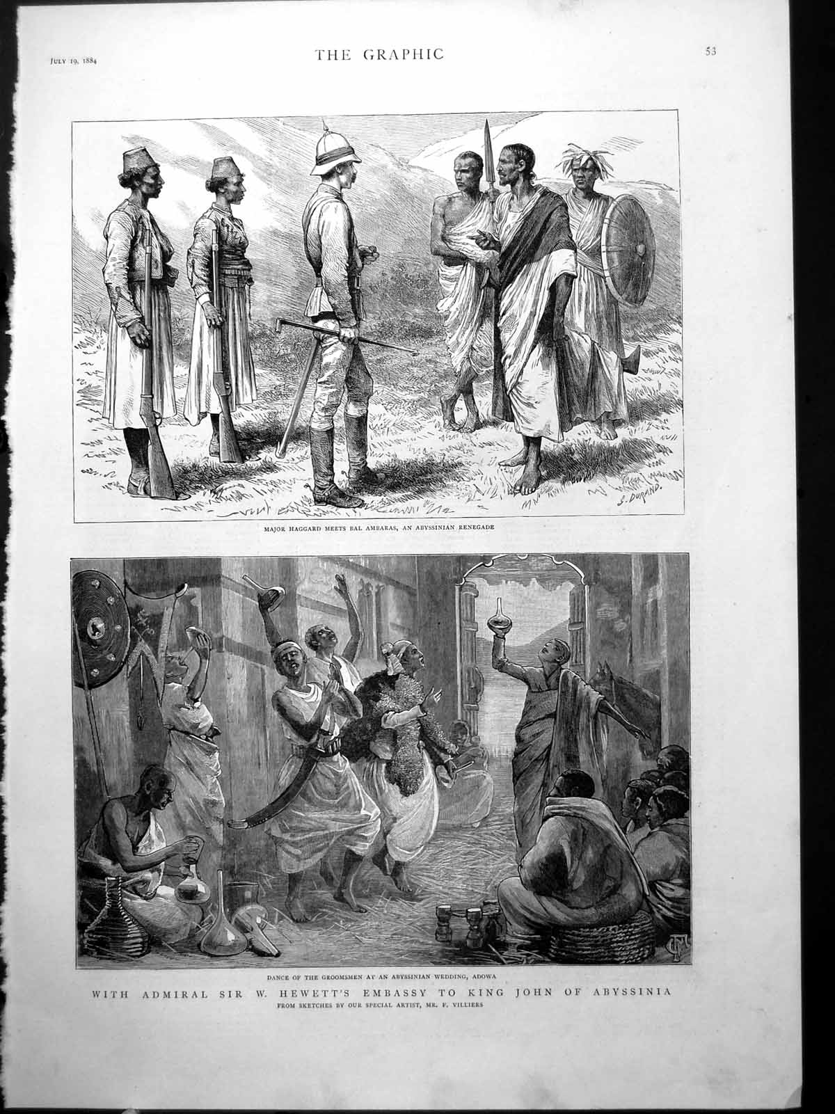 Old Admiral Sir W. Hewiett'S Embassy Abyssinia Grooms Dance Bal Ambar