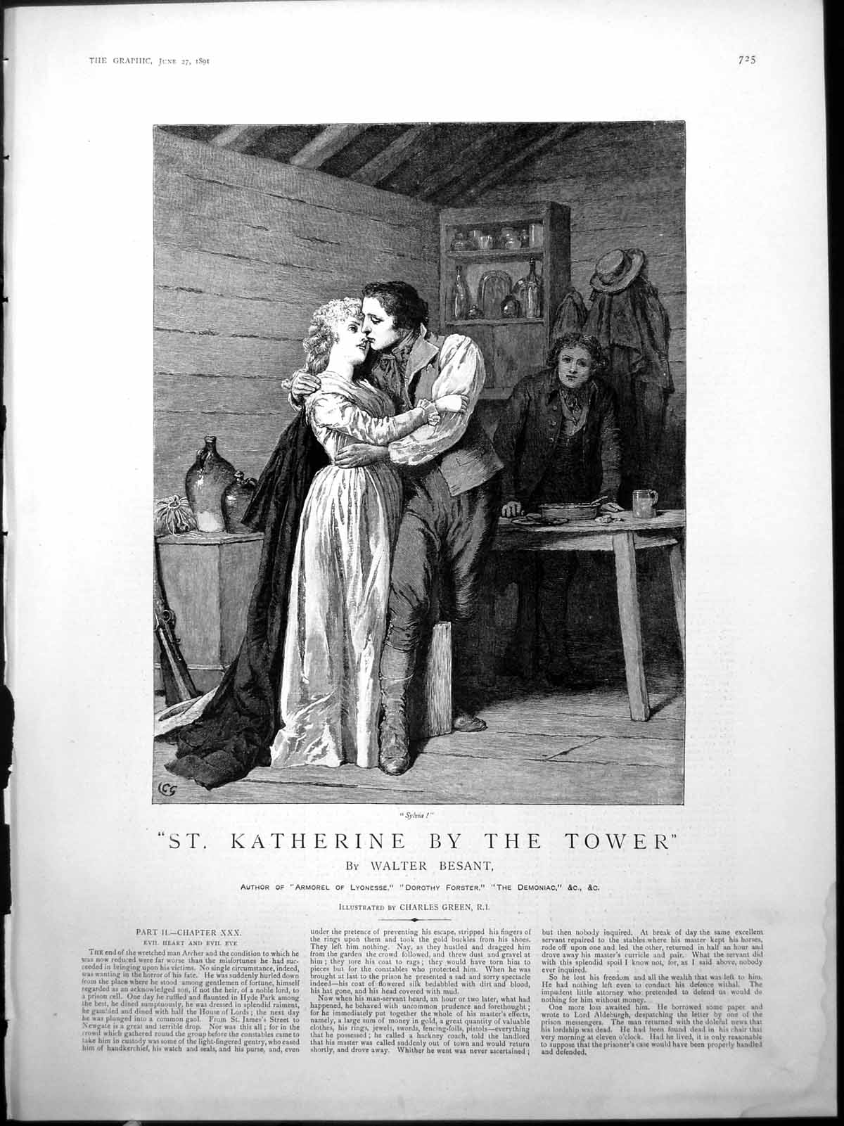 Old St. Katherine Tower Sylvia Couple Kissing Flagons Rifle Embrace 18th