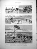 Old Print Mashonaland Fighting Portuguese British South Africa Camps 1891 19th