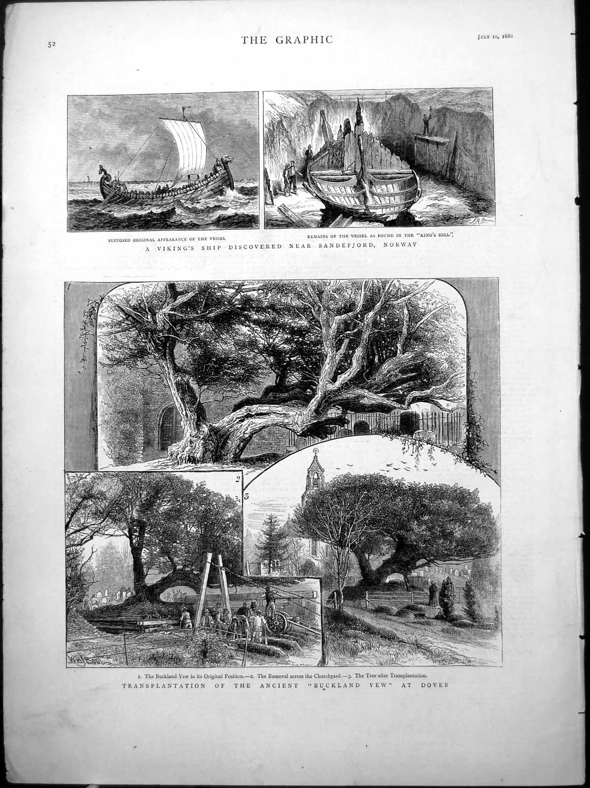 Old Viking Ship Discovered Sandefjord Norway Buckland Yew Moved 1880 Victorian