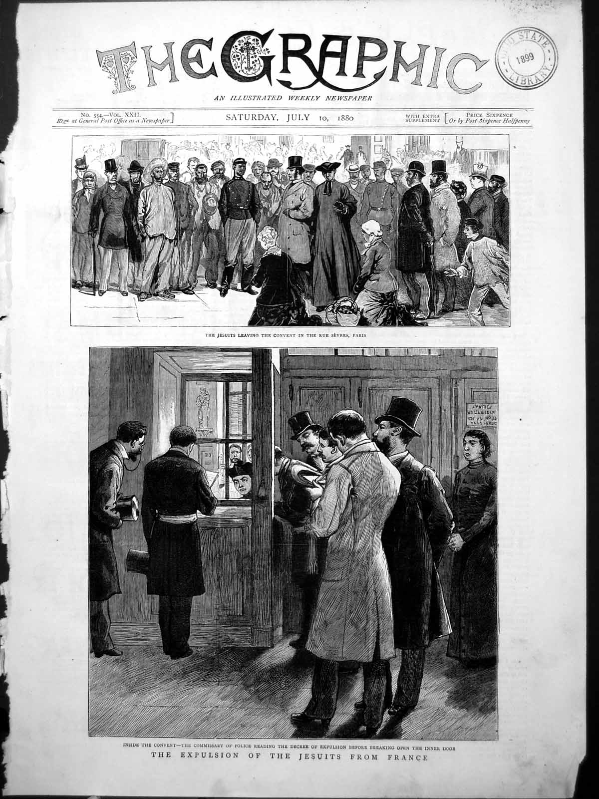 Old Expulsion Jesuits France Convent Rue Sevres Paris Commissary Poli