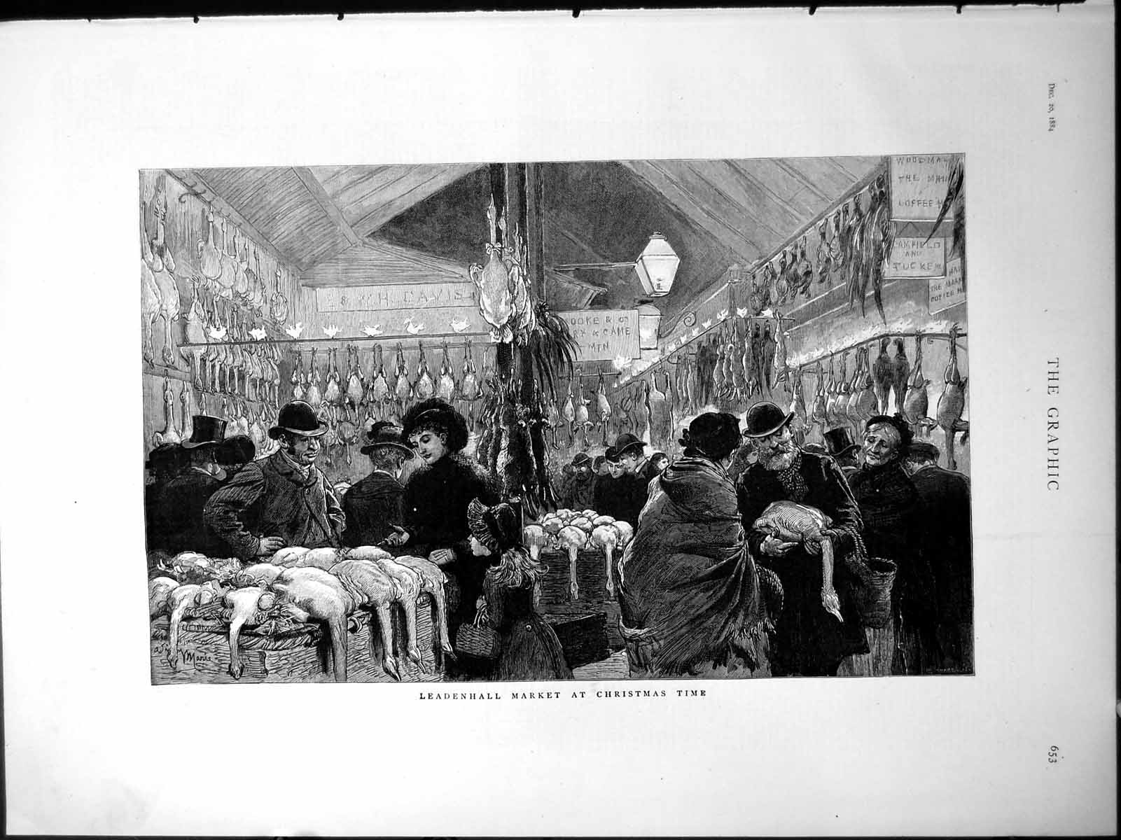 Old Leadenhall Market Christmas Time Geese Poultry Rabbit Pheasant 18 Victorian