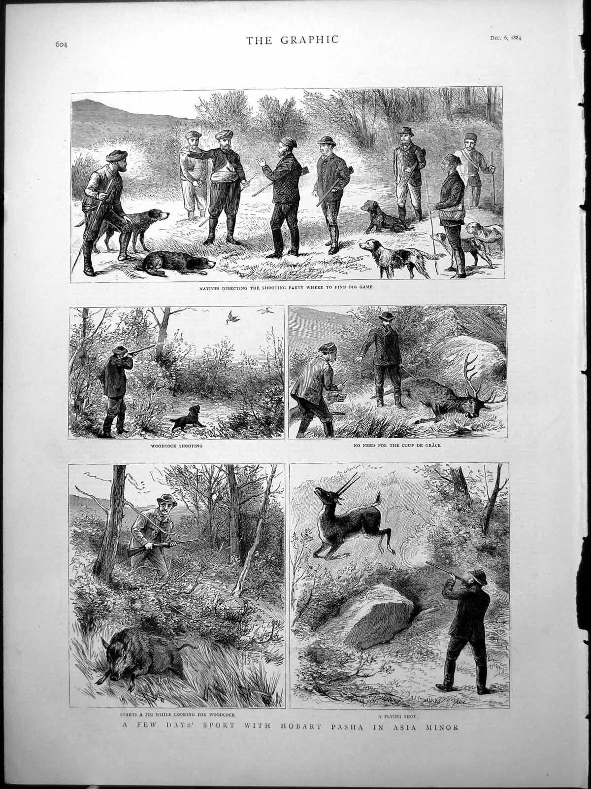Old Sport Hunting Hobart Pasha Asia Minor Natives Woodcock Stag Boar